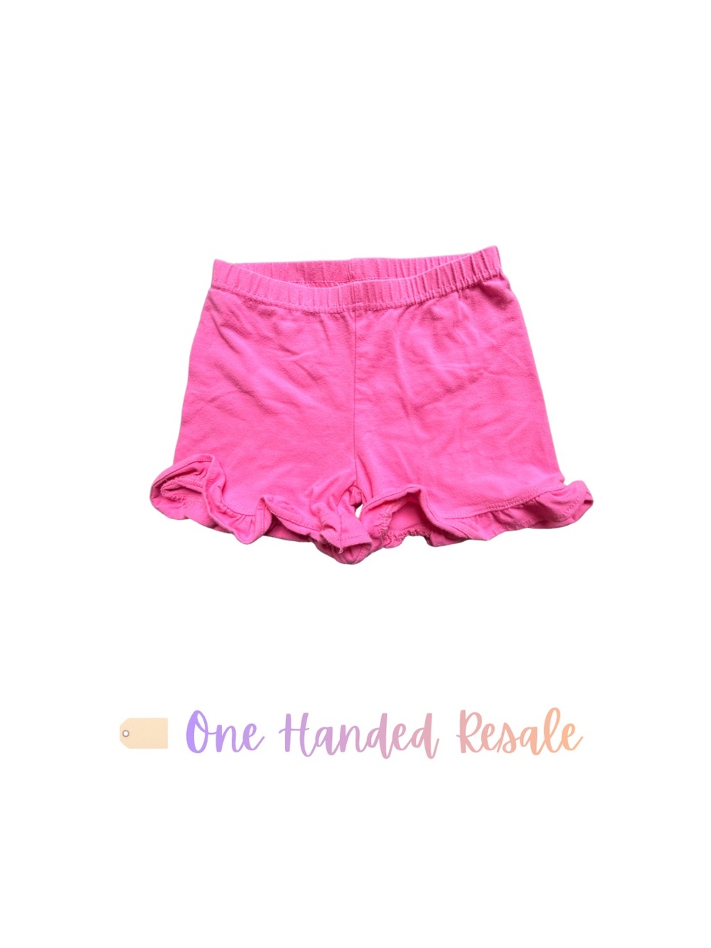 🌸 Girls Solid Pink Ruffle Hem Stretchy Shorts 4T